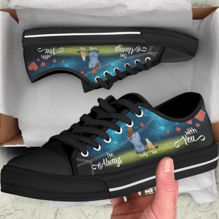 Personalized Couple And Pets Sneakers - Up to 3 Pets - Best Christmas Gift For Dog/Cat Lovers - I'm Always With You - NLWVKS