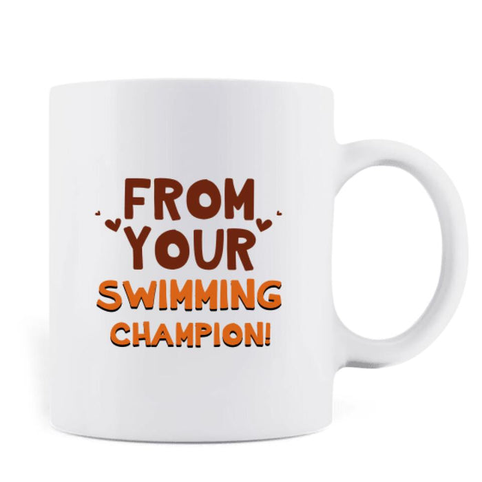 Custom Personalized Sperm Coffee Mug - Gift Idea From Kids to Father with up to 8 Kids - From Your Swimming Champion!