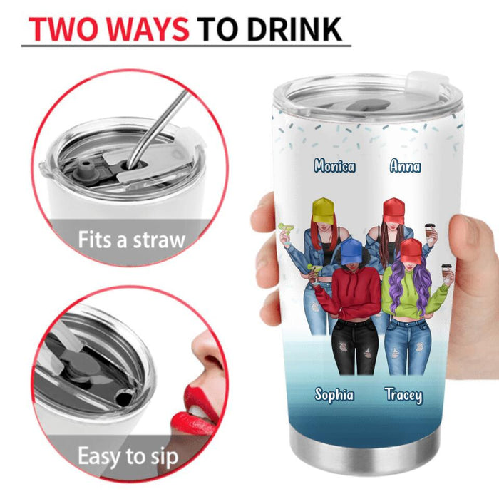 Personalized Friends/Sisters Tumbler - Gift Idea For Best Friends with up to 4 Girls - We're Not Sugar & Spice