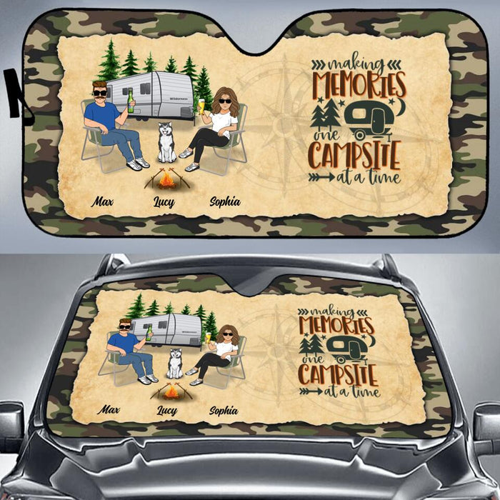 Personalized Camping Windshield Sunshade - Gift Idea For Couple/Single/Camping Lover - Making Memories One Campsite At A Time