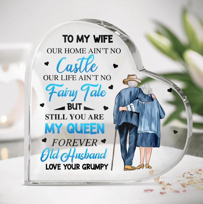 Personalized Old Couple Acrylic Plaque - Gift Idea For Old Couple - To My Wife, You Are My Queen