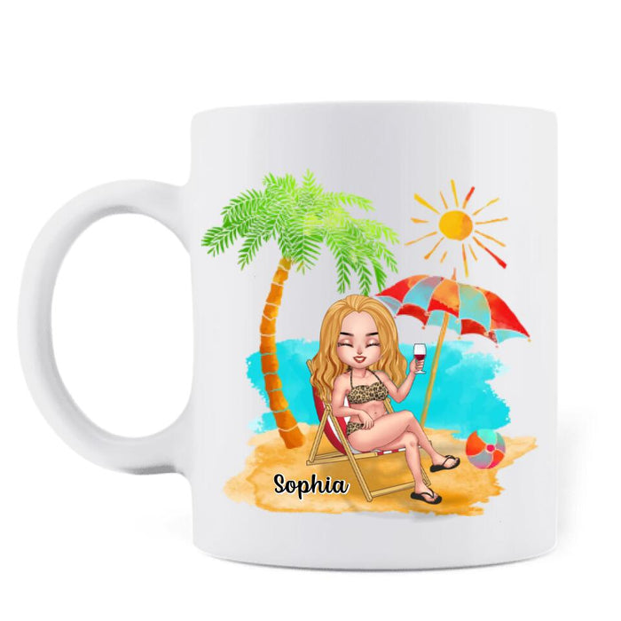 Personalized Bikini Girl Mug - Gift Idea For Friends - Might Be Water Might Be Wine