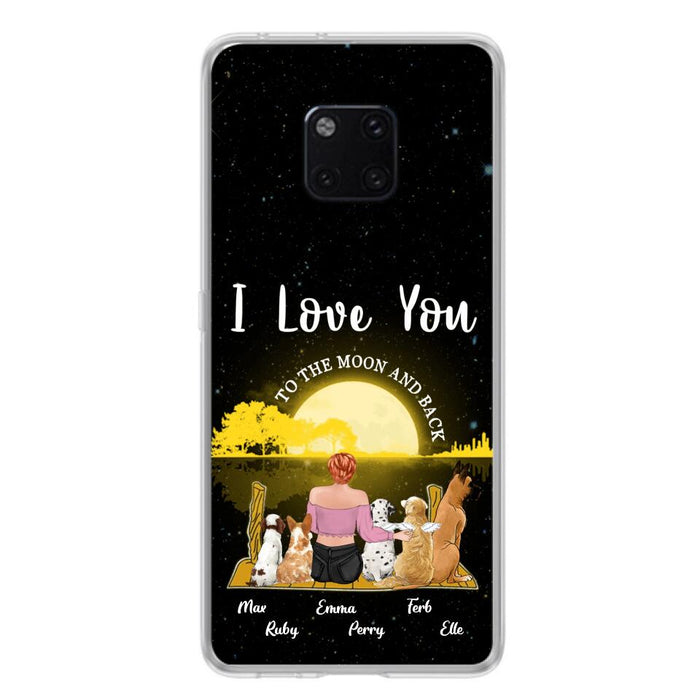 Custom Personalized Girl & Pet Moon Light Xiaomi/Huawei/Oppo Case - Gift Idea For Pet Lover with up 5 Pets - I Love You To The Moon and Back