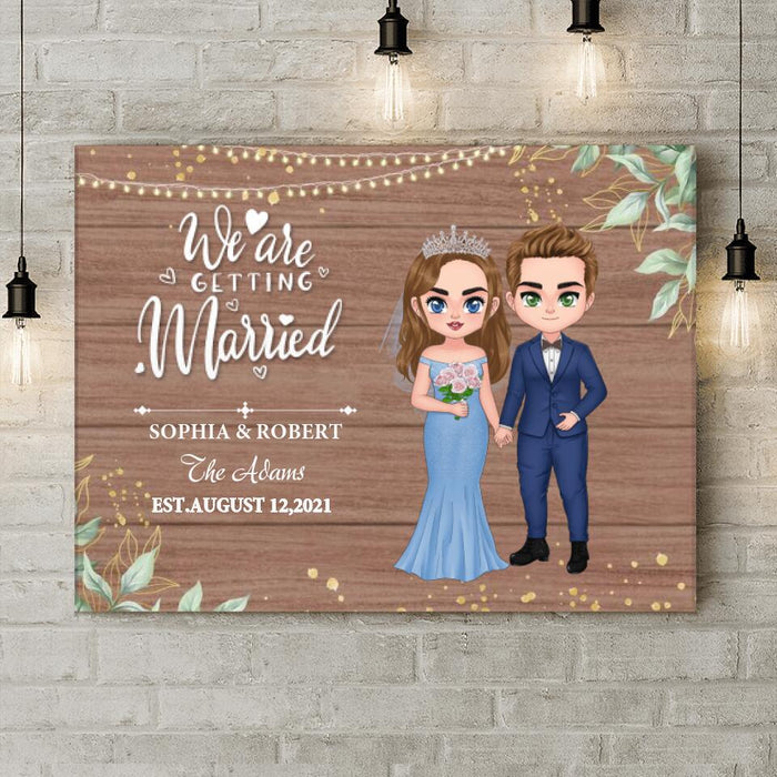 Personalized Chibi Couple Wedding Canvas - Gift Idea For Wedding/Anniversary Gift - We Are Getting Married