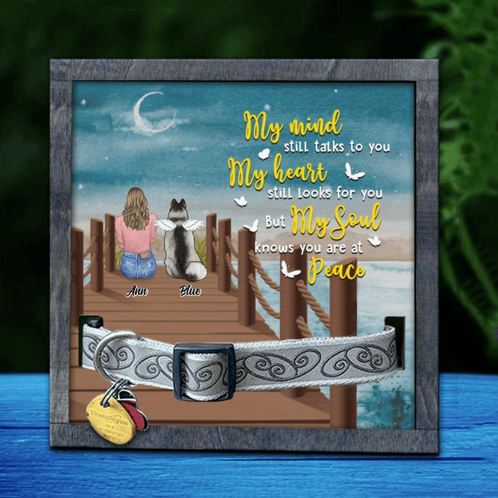 Personalized Memorial Pet Loss Frame - Memorial Gift Idea For Dog Lover/Cat Lover with up to 3 Pets - My Mind Still Talks To You