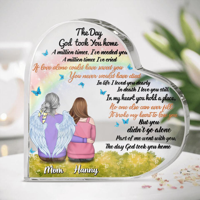 Personalized Memorial Acrylic Plaque - Memorial Gift Idea - The Day God Took You Home