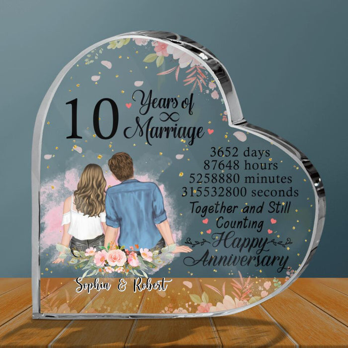 Personalized Couple Anniversary Acrylic Plaque - Anniversary Best Gift Idea For Couple - Together And Still Counting Happy Anniversary