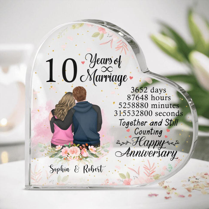 Personalized Anniversary For Couple Acrylic Plaque - Anniversary Gift For Couple - Together And Still Counting Happy Anniversary