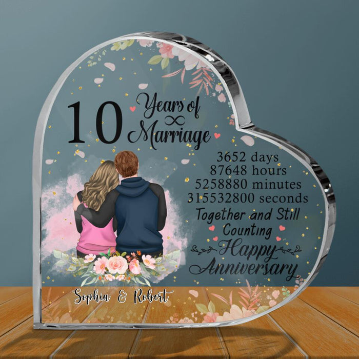 Personalized Anniversary For Couple Acrylic Plaque - Anniversary Gift For Couple - Together And Still Counting Happy Anniversary