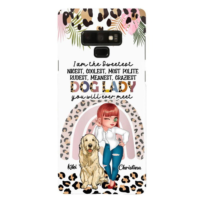 Custom Personalized Dog Mom Chibi Phone Case- Up to 4 Dogs - Gift For Dog Lover - I Am The Craziest Dog Mom - Case For iPhone & Samsung