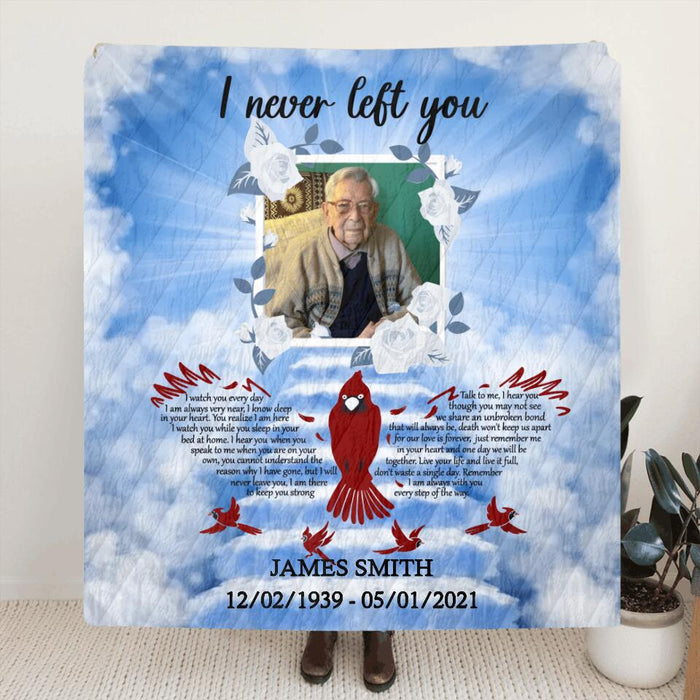 Personalized Memorial Photo Quilt/Fleece Blanket - Memorial Gift Idea For Family - I Never Left You