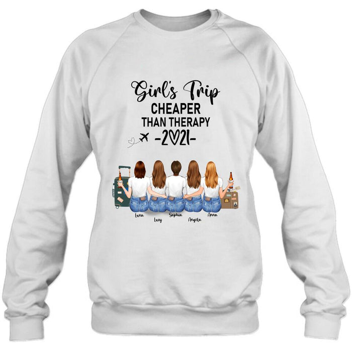 Personalized Friends T-Shirt/Hoodie - Up to 5 Girls - Best Gift For Friends Girl's Trip Cheaper Than Therapy