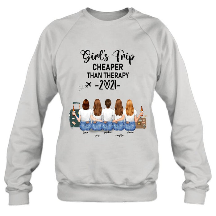 Personalized Friends T-Shirt/Hoodie - Up to 5 Girls - Best Gift For Friends Girl's Trip Cheaper Than Therapy