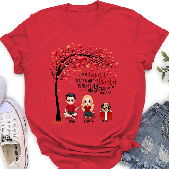 Personalized Couple T-shirt - Up to 5 Dogs - Gifts for Couples - Happy Valentine's Day
