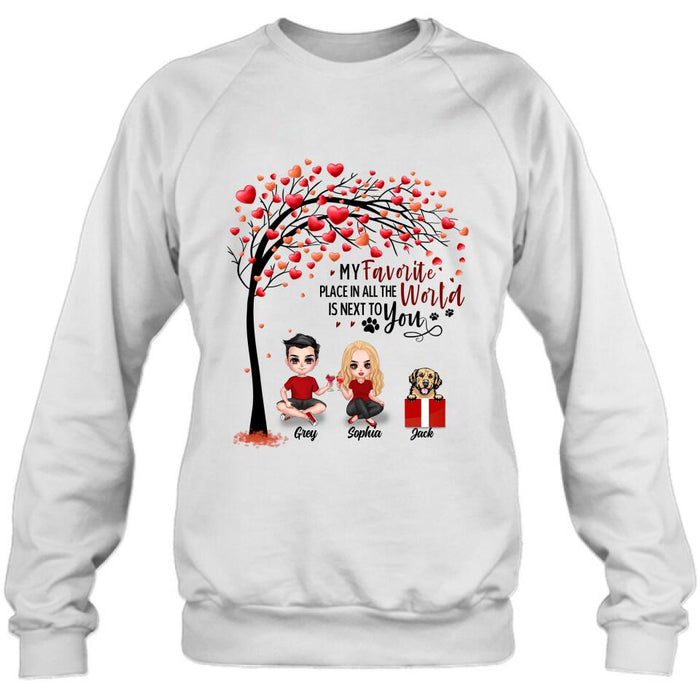 Personalized Couple T-shirt - Up to 5 Dogs - Gifts for Couples - Happy Valentine's Day