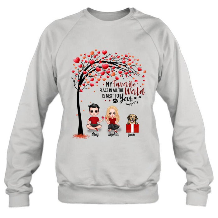Personalized Couple T-shirt - Up to 5 Dogs - Gifts for Couples - Happy Valentine's Day