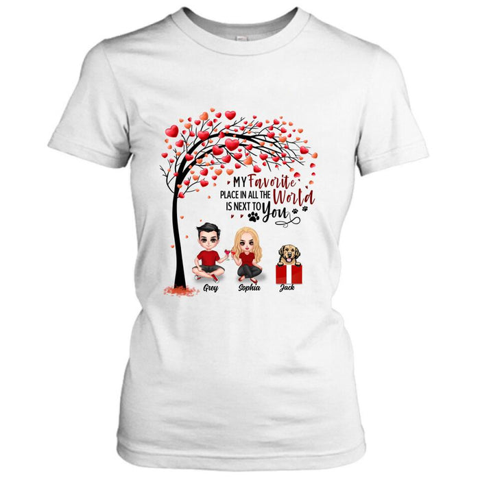 Personalized Couple T-shirt - Up to 5 Dogs - Gifts for Couples - Happy Valentine's Day