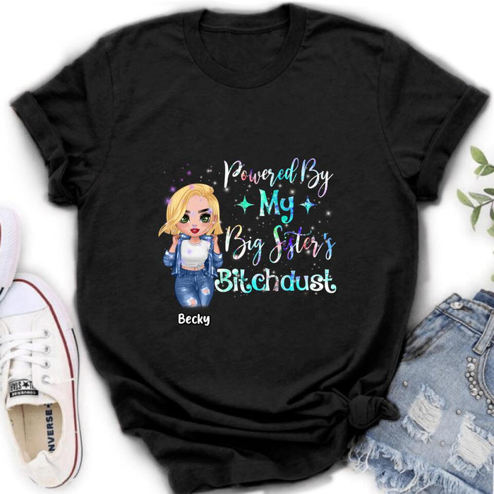 Personalized Chibi Sisters T-shirt/Long Sleeve/Sweatshirt/Hoodie - Gift Idea For Sibling/Best Sisters - Powered By My Big Sister's Bitchdust
