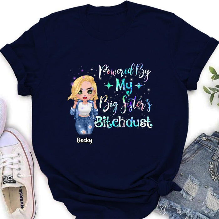 Personalized Chibi Sisters T-shirt/Long Sleeve/Sweatshirt/Hoodie - Gift Idea For Sibling/Best Sisters - Powered By My Big Sister's Bitchdust