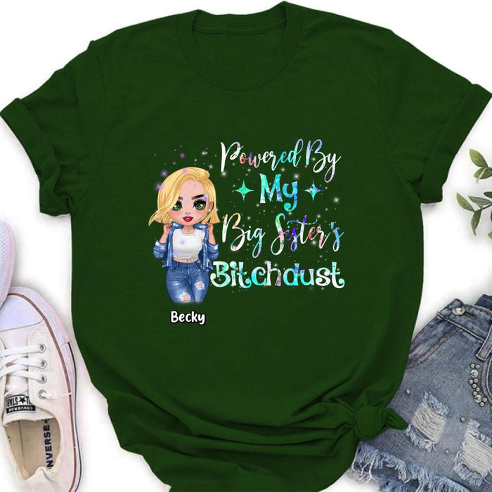 Personalized Chibi Sisters T-shirt/Long Sleeve/Sweatshirt/Hoodie - Gift Idea For Sibling/Best Sisters - Powered By My Big Sister's Bitchdust