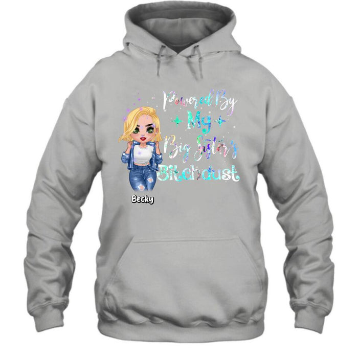 Personalized Chibi Sisters T-shirt/Long Sleeve/Sweatshirt/Hoodie - Gift Idea For Sibling/Best Sisters - Powered By My Big Sister's Bitchdust