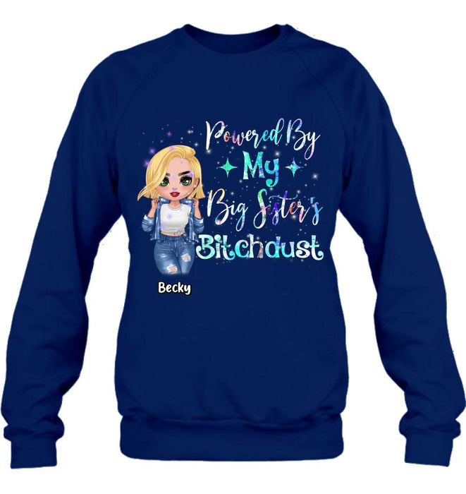 Personalized Chibi Sisters T-shirt/Long Sleeve/Sweatshirt/Hoodie - Gift Idea For Sibling/Best Sisters - Powered By My Big Sister's Bitchdust