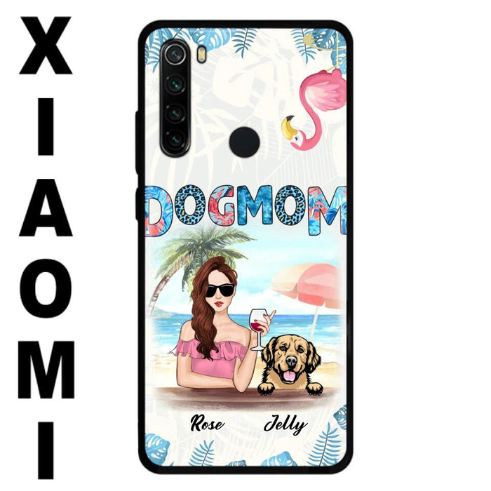 Personalized Dog Mom Summer Patterned Phone Case - Up to 4 Dogs - Gift Idea For Dog Mom - Case For Xiaomi, Oppo And Huawei