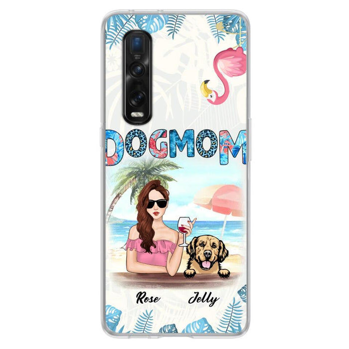 Personalized Dog Mom Summer Patterned Phone Case - Up to 4 Dogs - Gift Idea For Dog Mom - Case For Xiaomi, Oppo And Huawei