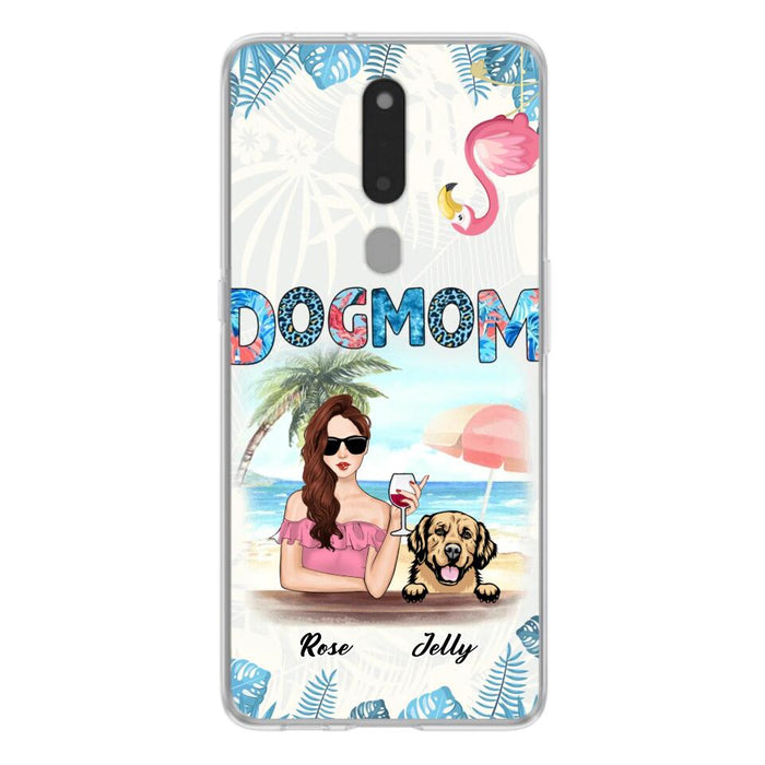 Personalized Dog Mom Summer Patterned Phone Case - Up to 4 Dogs - Gift Idea For Dog Mom - Case For Xiaomi, Oppo And Huawei