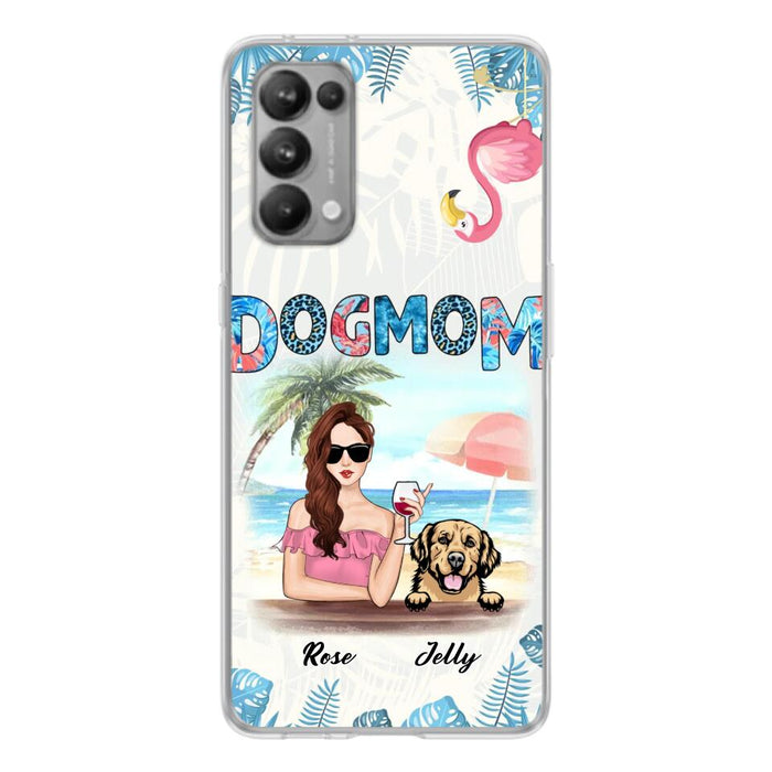 Personalized Dog Mom Summer Patterned Phone Case - Up to 4 Dogs - Gift Idea For Dog Mom - Case For Xiaomi, Oppo And Huawei