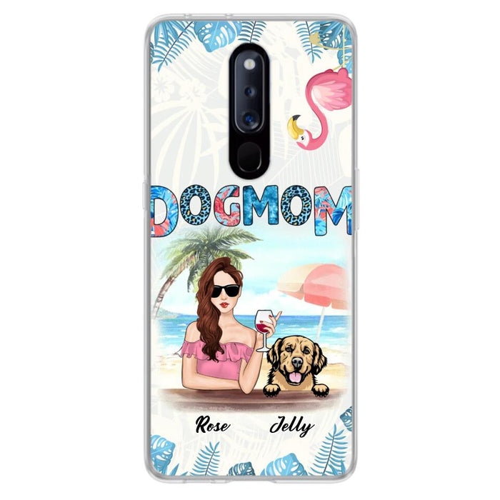 Personalized Dog Mom Summer Patterned Phone Case - Up to 4 Dogs - Gift Idea For Dog Mom - Case For Xiaomi, Oppo And Huawei