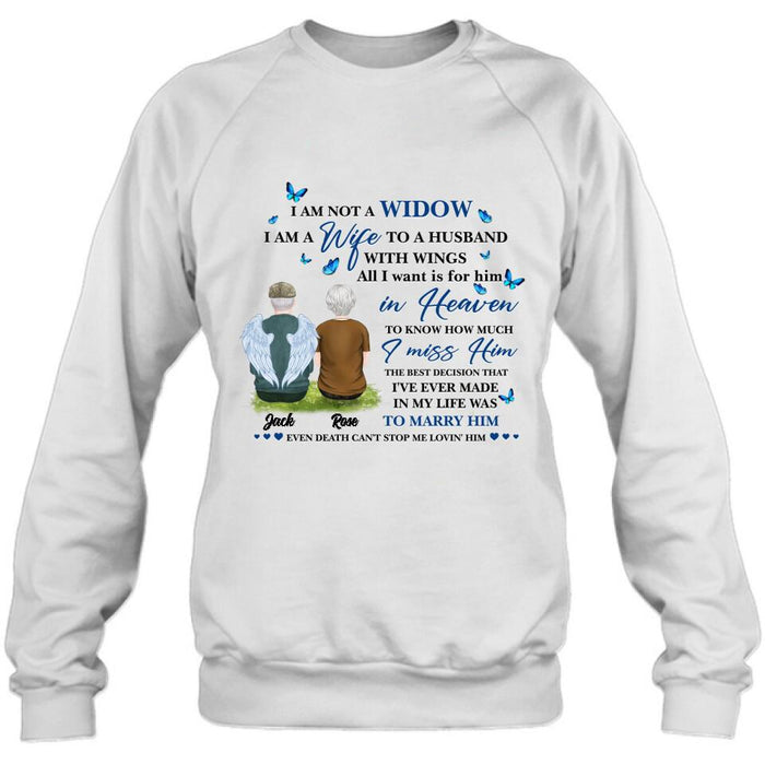 Personalized Couple Shirt - Memorial Gift Idea For Couple - I Am A Wife To A Husband With Wings