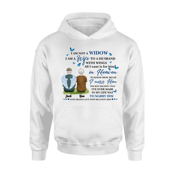 Personalized Couple Shirt - Memorial Gift Idea For Couple - I Am A Wife To A Husband With Wings