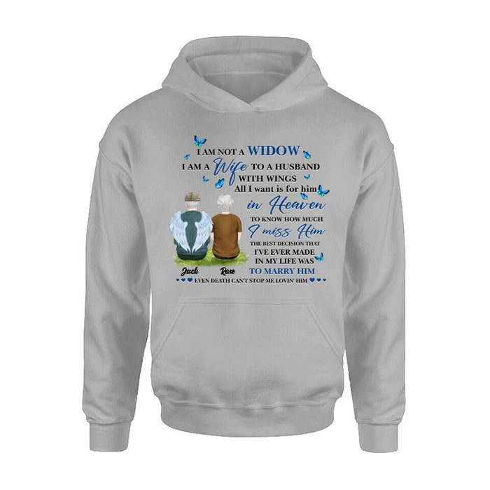 Personalized Couple Shirt - Memorial Gift Idea For Couple - I Am A Wife To A Husband With Wings