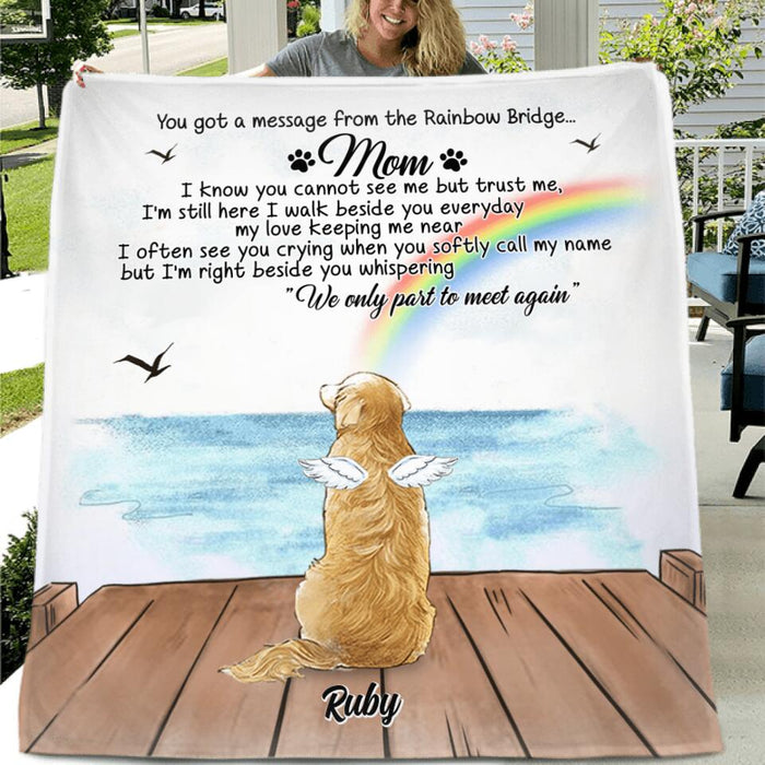 Personalized Memorial Pet Quilt/Fleece Blanket/Pillow Cover - Memorial Gift For Dog/Cat Lover - I'm Still Here