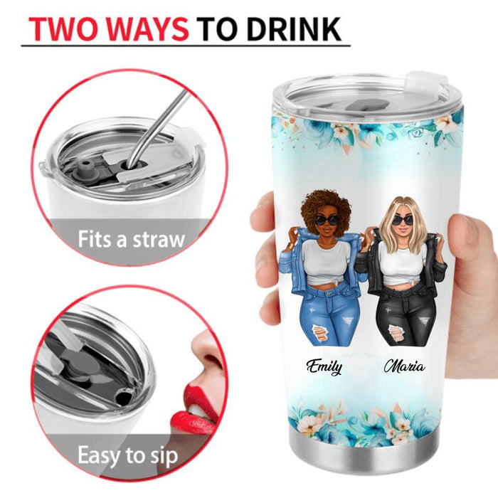 Personalized Friends Tumbler - Gift Idea For Besties/Friends - Sisters By Heart