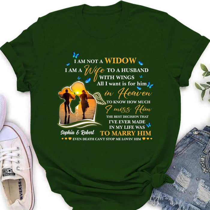 Personalized Couple Shirt - Memorial Gift Idea For Couple - I Am A Wife To A Husband With Wings
