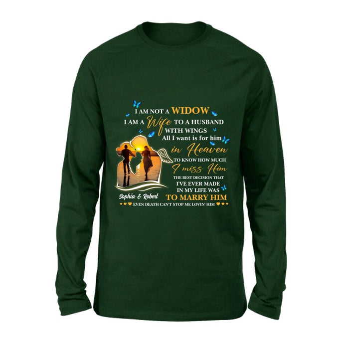 Personalized Couple Shirt - Memorial Gift Idea For Couple - I Am A Wife To A Husband With Wings