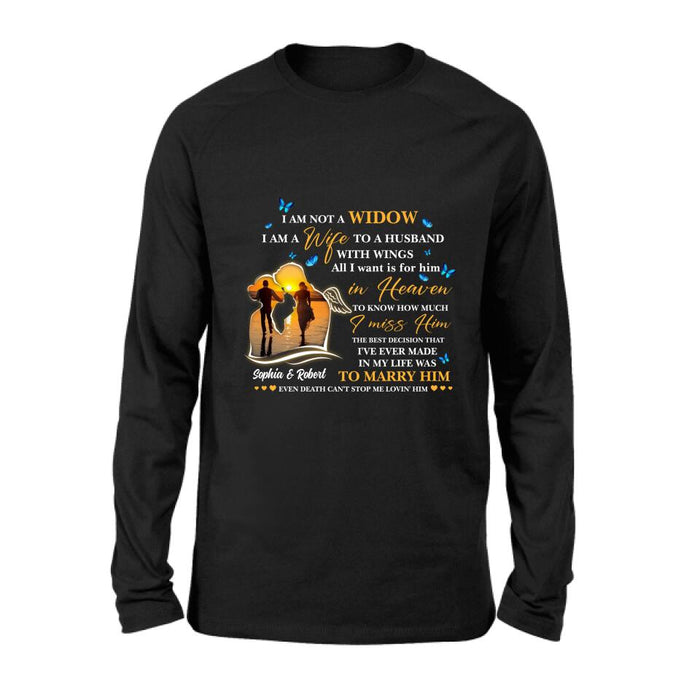 Personalized Couple Shirt - Memorial Gift Idea For Couple - I Am A Wife To A Husband With Wings