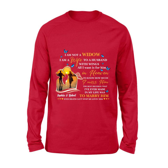 Personalized Couple Shirt - Memorial Gift Idea For Couple - I Am A Wife To A Husband With Wings
