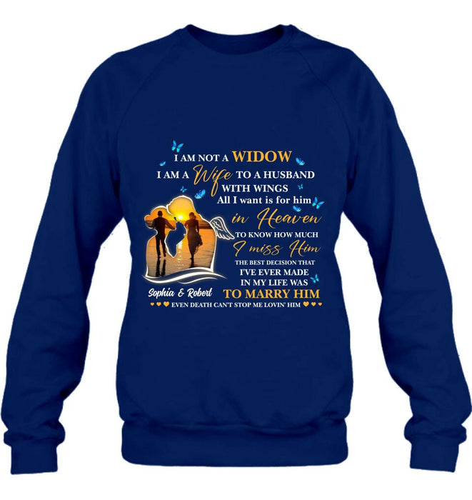 Personalized Couple Shirt - Memorial Gift Idea For Couple - I Am A Wife To A Husband With Wings