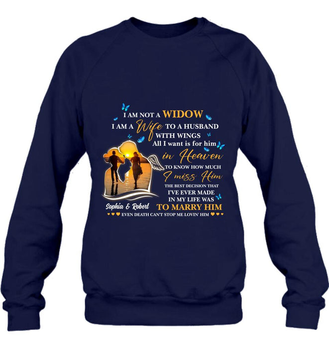 Personalized Couple Shirt - Memorial Gift Idea For Couple - I Am A Wife To A Husband With Wings