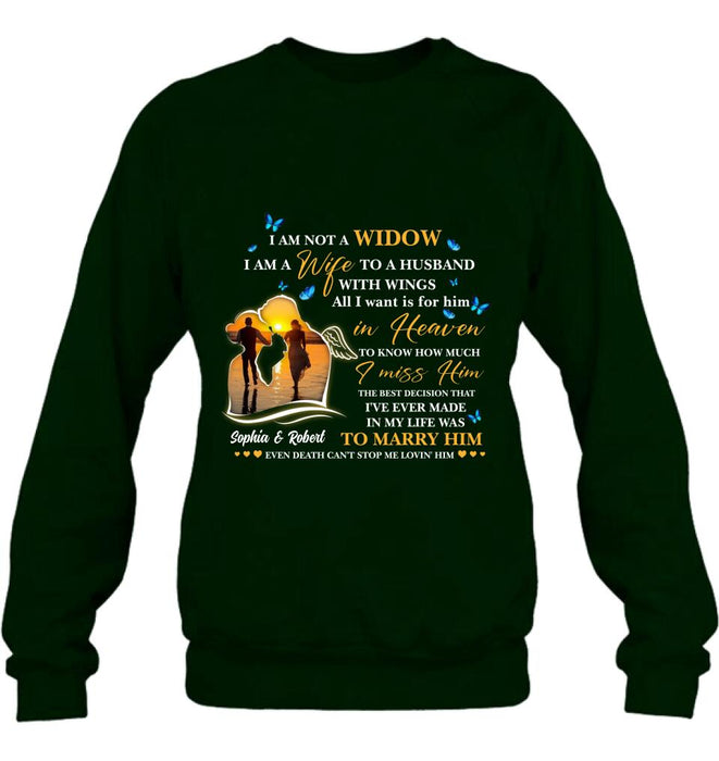 Personalized Couple Shirt - Memorial Gift Idea For Couple - I Am A Wife To A Husband With Wings