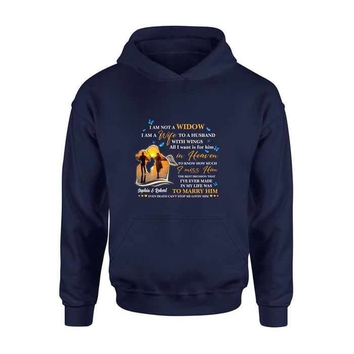 Personalized Couple Shirt - Memorial Gift Idea For Couple - I Am A Wife To A Husband With Wings