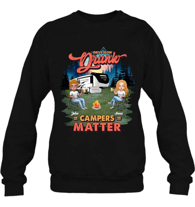 Personalized Camping Unisex/Hoodie/Sweatshirt - Gift For Camping Lovers with up to 4 People - What Happens At The Campground Get's Laughed About All Year Long