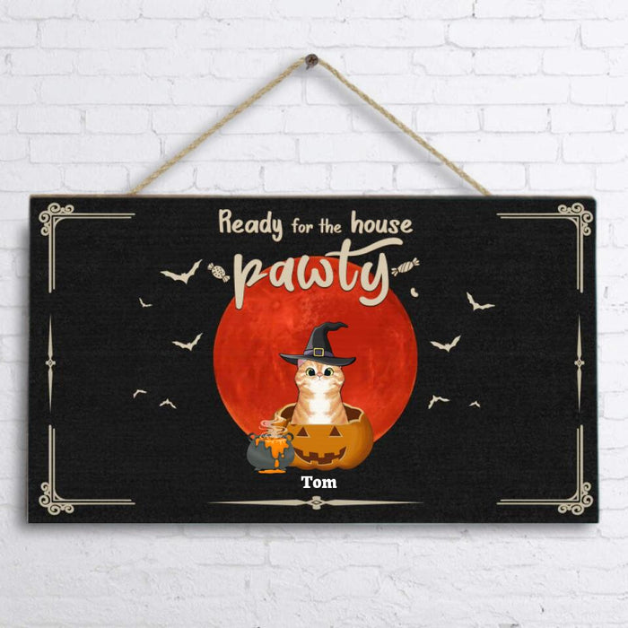 Personalized Halloween Cats Door Sign - Up to 5 Cats - Best Gift For Cat Lovers - 3QH5BH