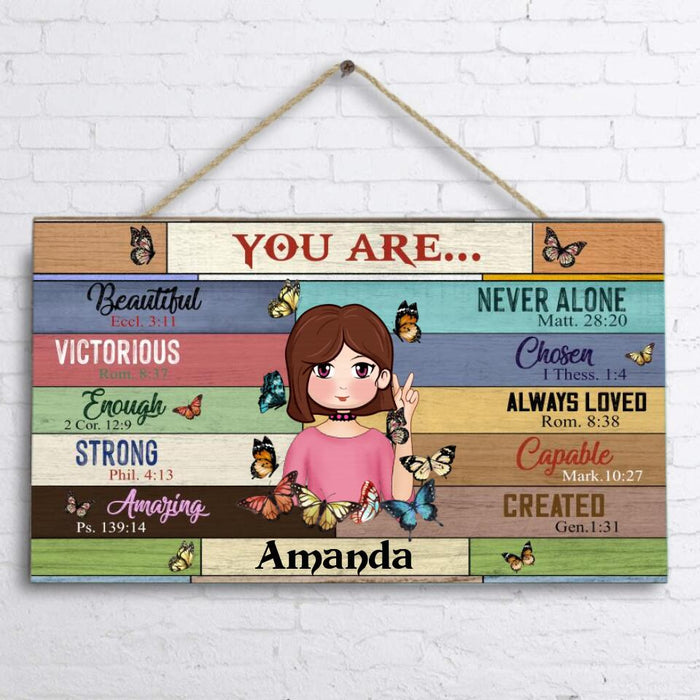 Personalized Hippie Girl Door Sign - She Is Me I Am She - AJXGZC