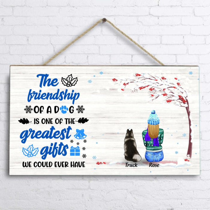 Personalized Memorial Dog Winter Rectangle Wall Art - Mom With Up to 4 Dogs - Best Gift For Dog Lover - 8ALLOF