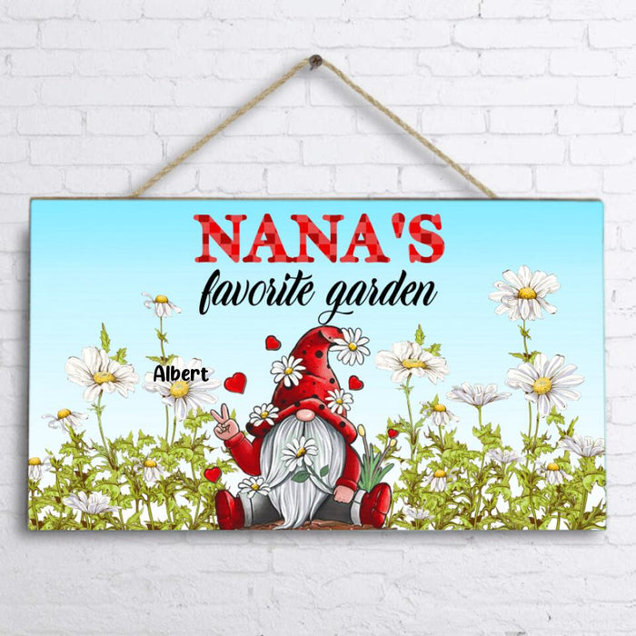 Personalized Grandma Door Sign - Best Gift For Family - Nana's Favorite Garden