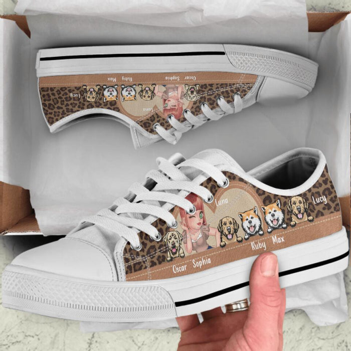 Personalized Pet Mom Low Top Sneakers - Gift Idea For Dog Lover/Cat Lover with up to 5 Pets